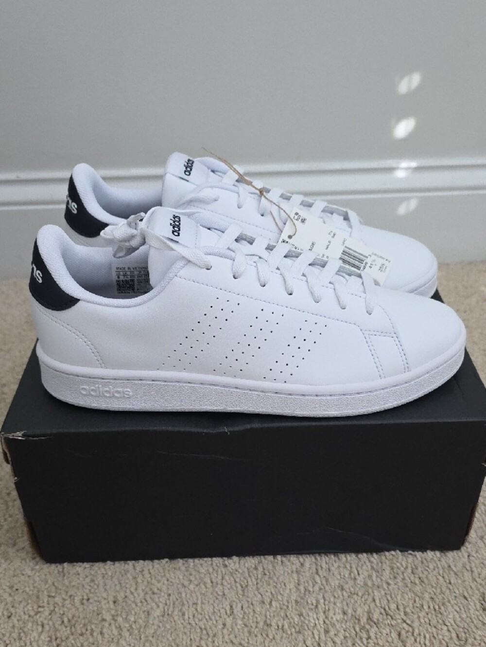 Adidas White Lace-Up Sneakers
